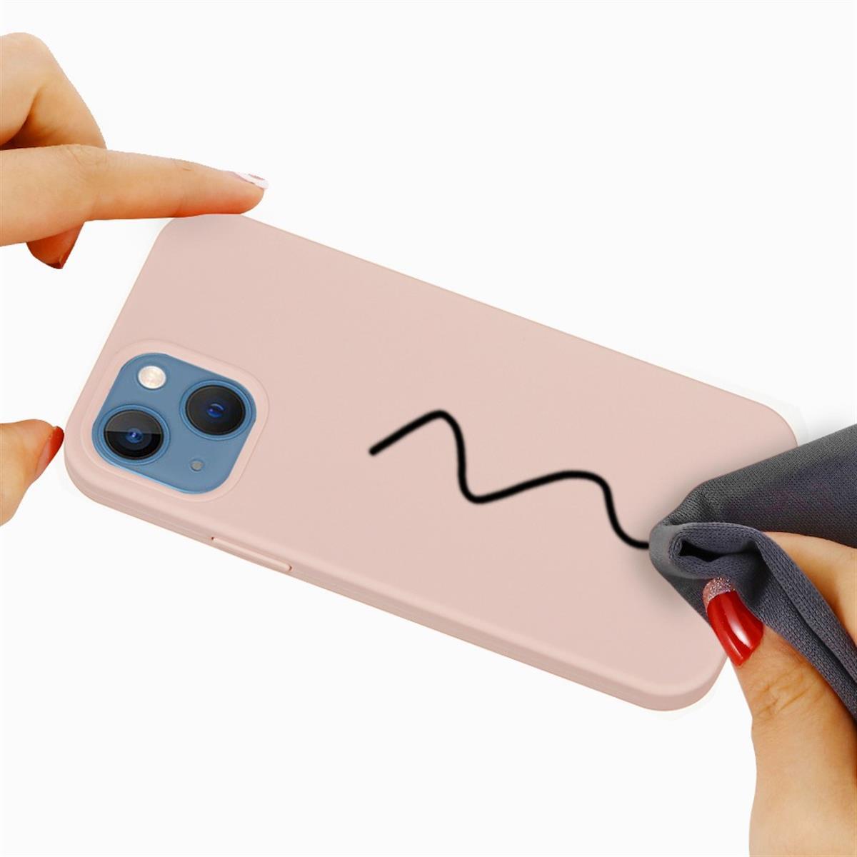 Hülle für Apple iPhone 13 [6,1 Zoll] Handy Silikon Case Cover Bumper Matt Rosa