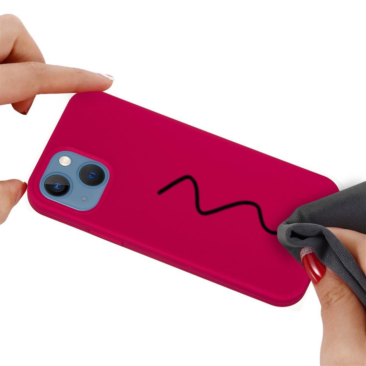 Hülle für Apple iPhone 13 [6,1 Zoll] Handy Silikon Case Cover Bumper Matt Rot