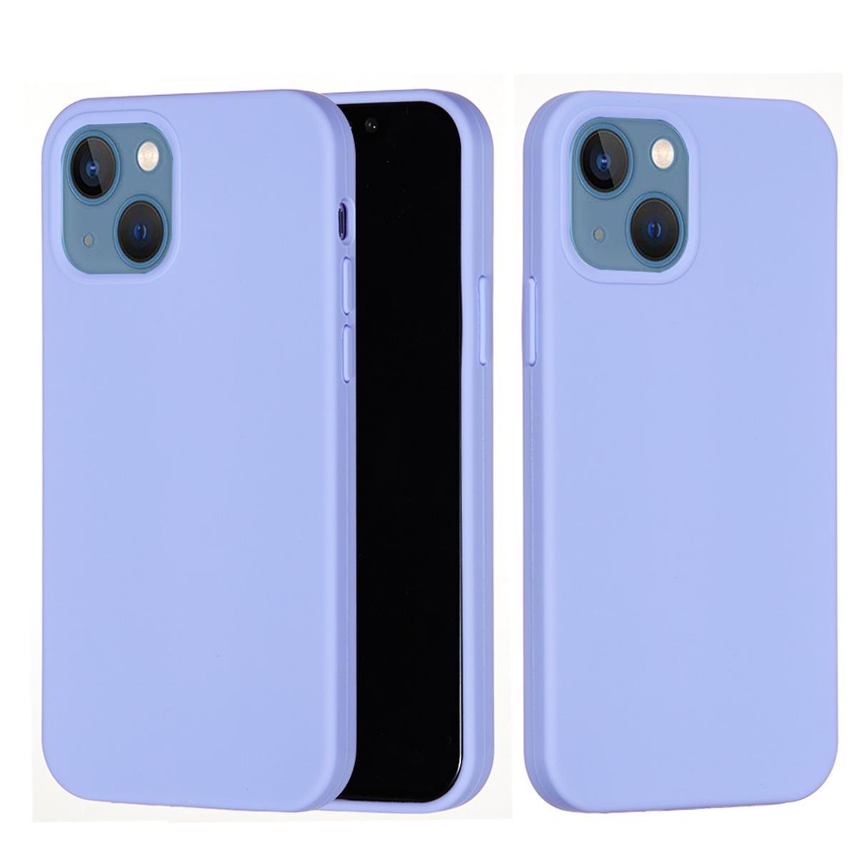 Hülle für Apple iPhone 13 [6,1 Zoll] Handy Silikon Case Cover Etui Matt Flieder