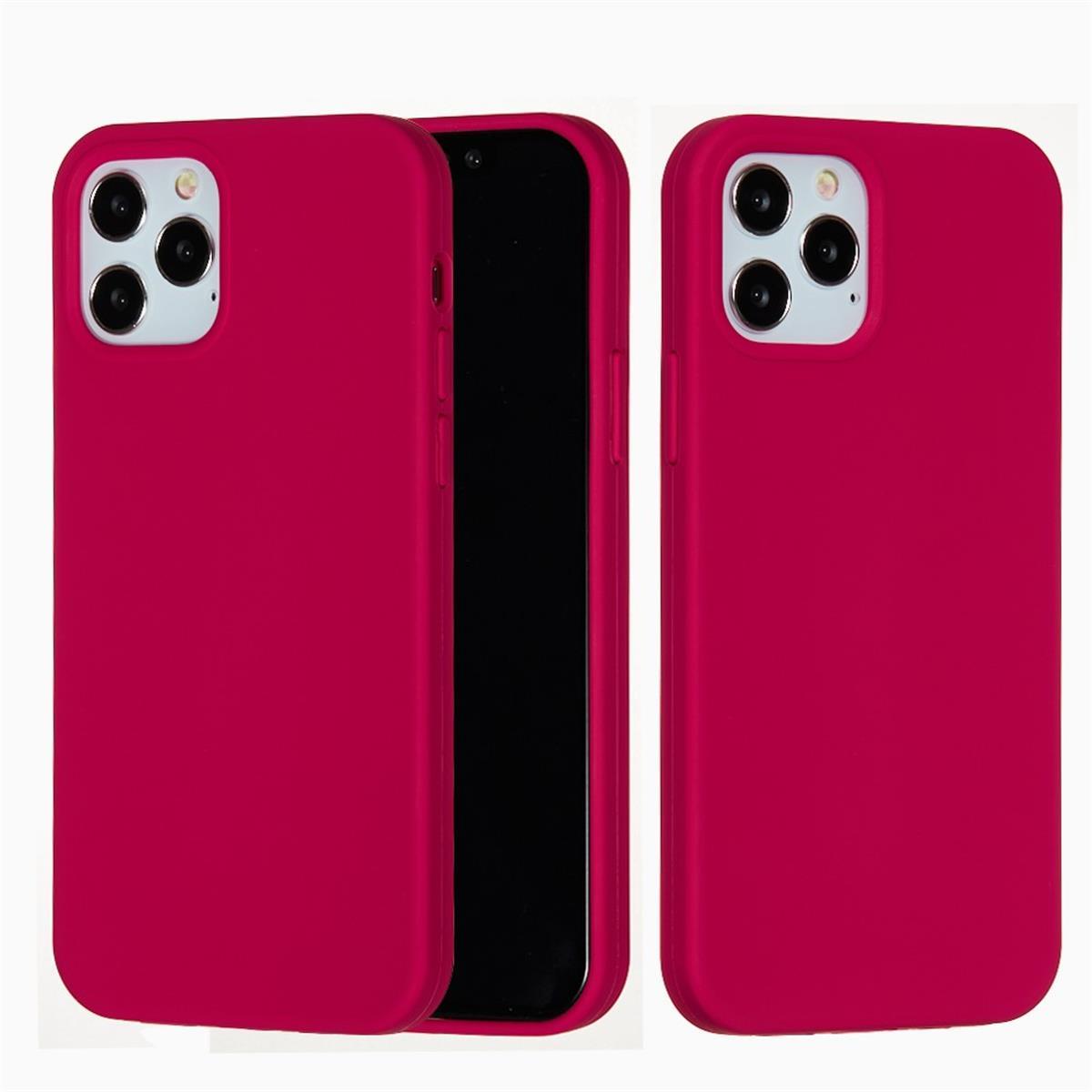 Hülle für Apple iPhone 13 Pro [6,1 Zoll] Handy Silikon Case Cover Etui Matt Rot