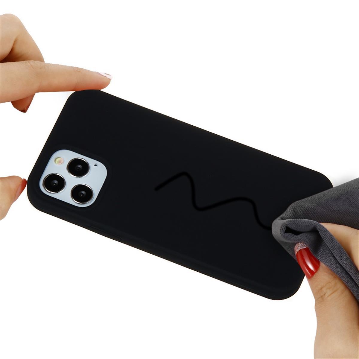 Hülle für Apple iPhone 13 Pro [6,1 Zoll] Handy Silikon Case Cover Matt Schwarz