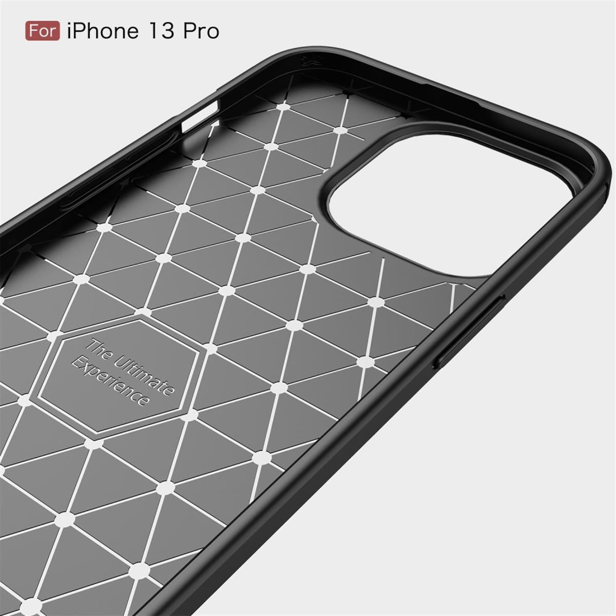 Hülle für Apple iPhone 13 Pro Handyhülle Silikon Case Handy Cover Carbonfarben