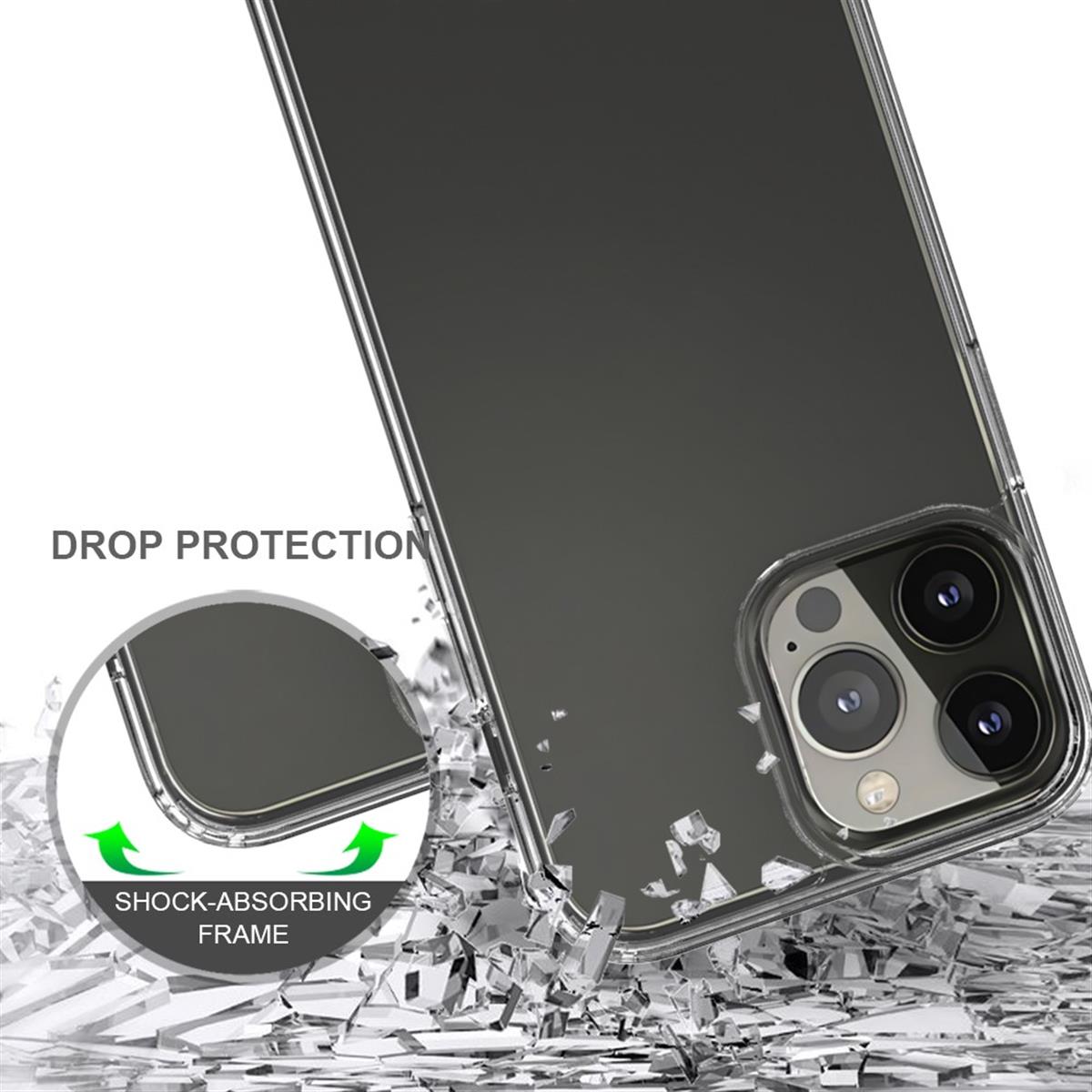 Hülle für Apple iPhone 13 Pro Max Handyhülle Hybrid Silikon Case Cover Klar