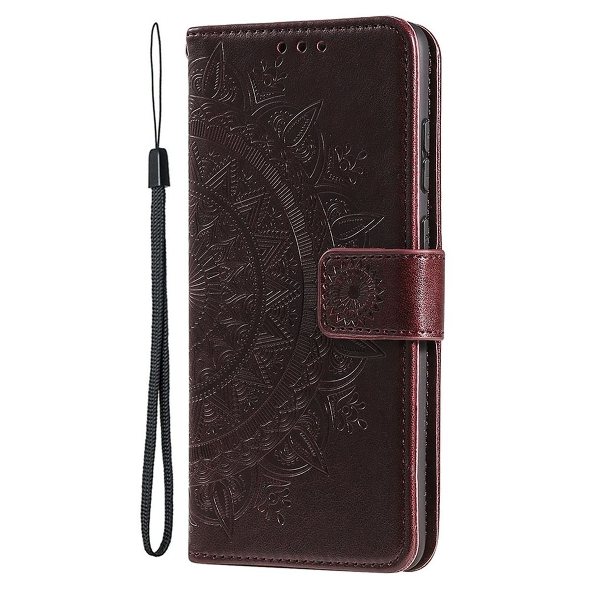 Hülle für Apple iPhone 14 Handyhülle Flip Case Cover Handy Etui Mandala Braun