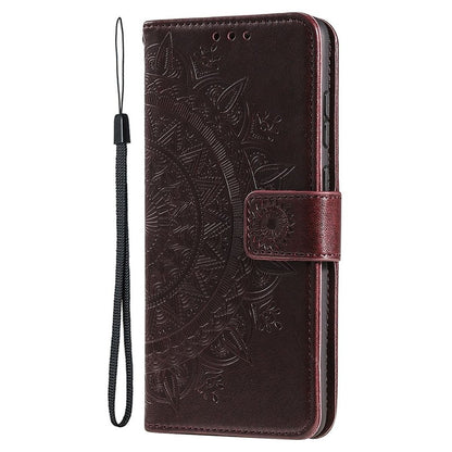 Hülle für Apple iPhone 14 Handyhülle Flip Case Cover Handy Etui Mandala Braun