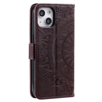 Hülle für Apple iPhone 14 Handyhülle Flip Case Cover Handy Etui Mandala Braun