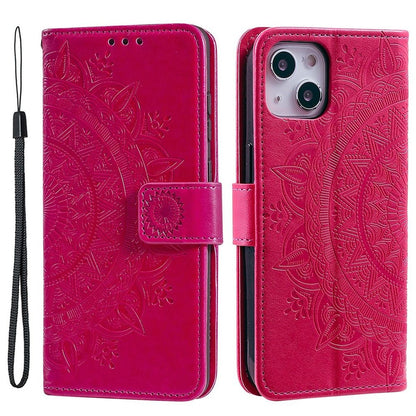 Hülle für Apple iPhone 14 Handyhülle Flip Case Cover Schutzhülle Mandala Pink