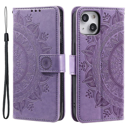 Hülle für Apple iPhone 14 Handyhülle Flip Cover Handy Tasche Case Mandala Lila