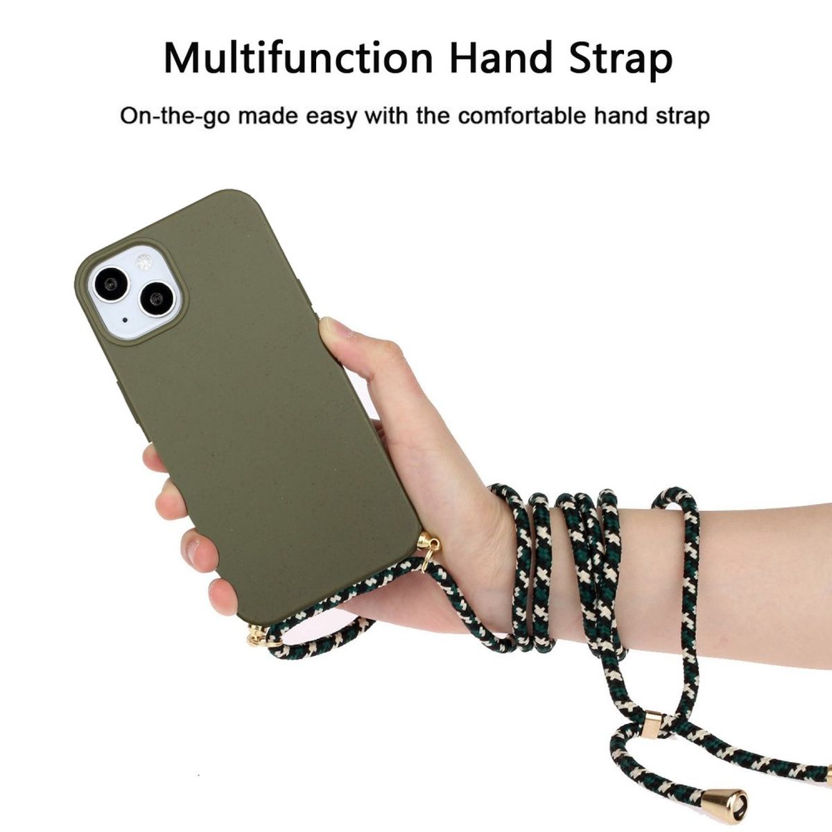 Hülle für Apple iPhone 14 Plus Handyhülle Silikon Case Handykette Oliv Grün