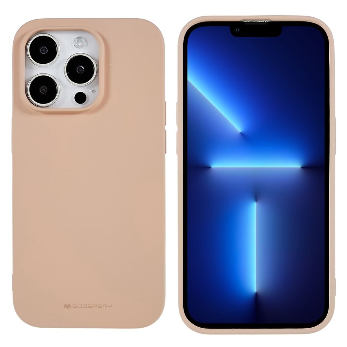 Hülle für Apple iPhone 14 Pro Handyhülle Silikon Case Cover Bumper Matt Beige