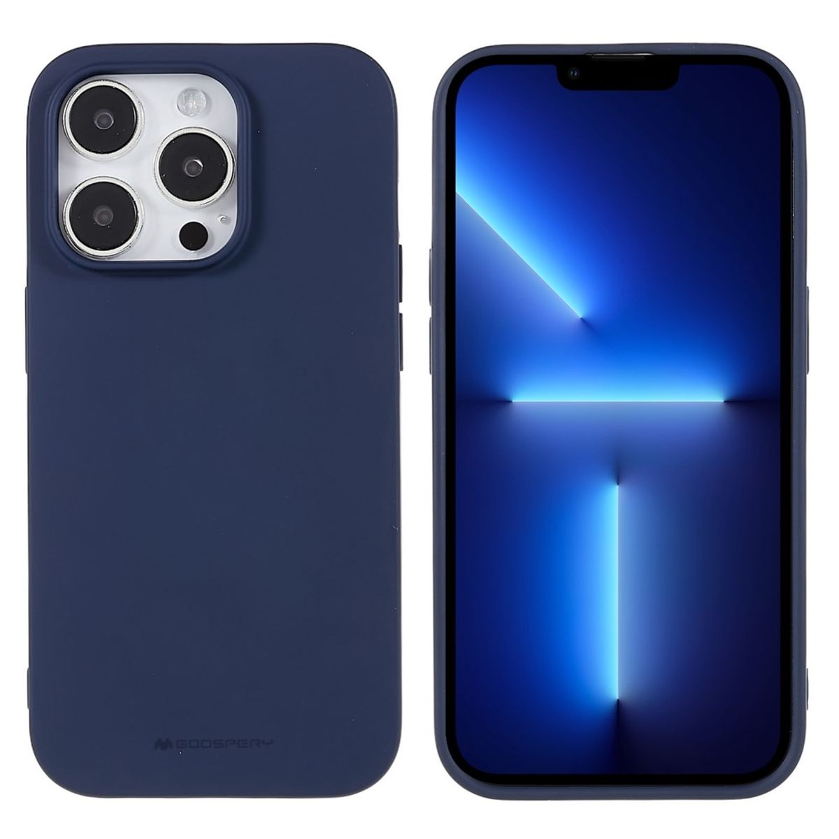 Hülle für Apple iPhone 14 Pro Handyhülle Silikon Case Cover Bumper Matt Blau