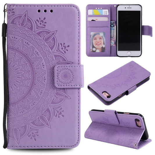 Hülle für Apple iPhone SE 2020/2022 Handyhülle Flip Case Klapphülle Mandala Lila