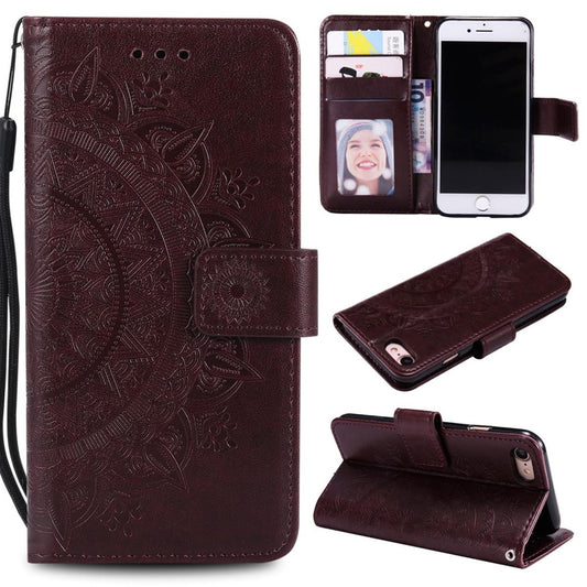 Hülle für Apple iPhone SE 2020/2022 Handyhülle Flipcase Klapphülle Mandala Braun
