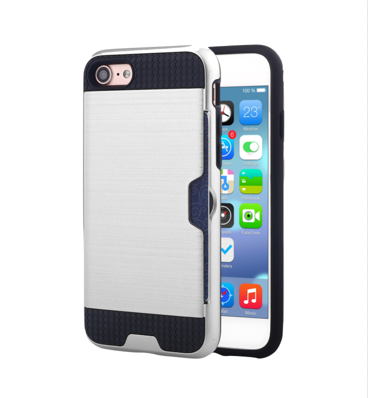 Hülle für Apple iPhone SE 2020 / 2022 Handyhülle Hard Case Cover Brushed Silber