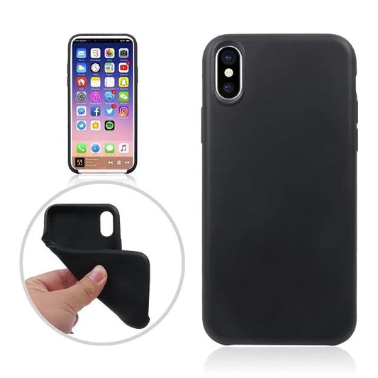 Hülle für Apple iPhone X Handy Cover Silikon Case Bumper Tasche matt Schwarz