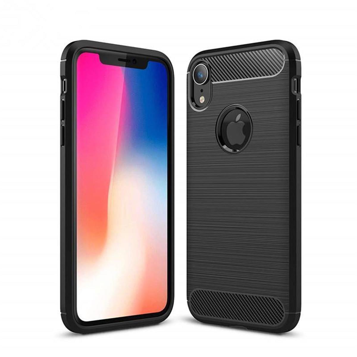 Hülle für Apple iPhone XR Handyhülle Case Cover Silikonhülle Bumper Carbonfarben