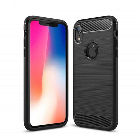 Hülle für Apple iPhone XR Handyhülle Case Cover Silikonhülle Bumper Carbonfarben