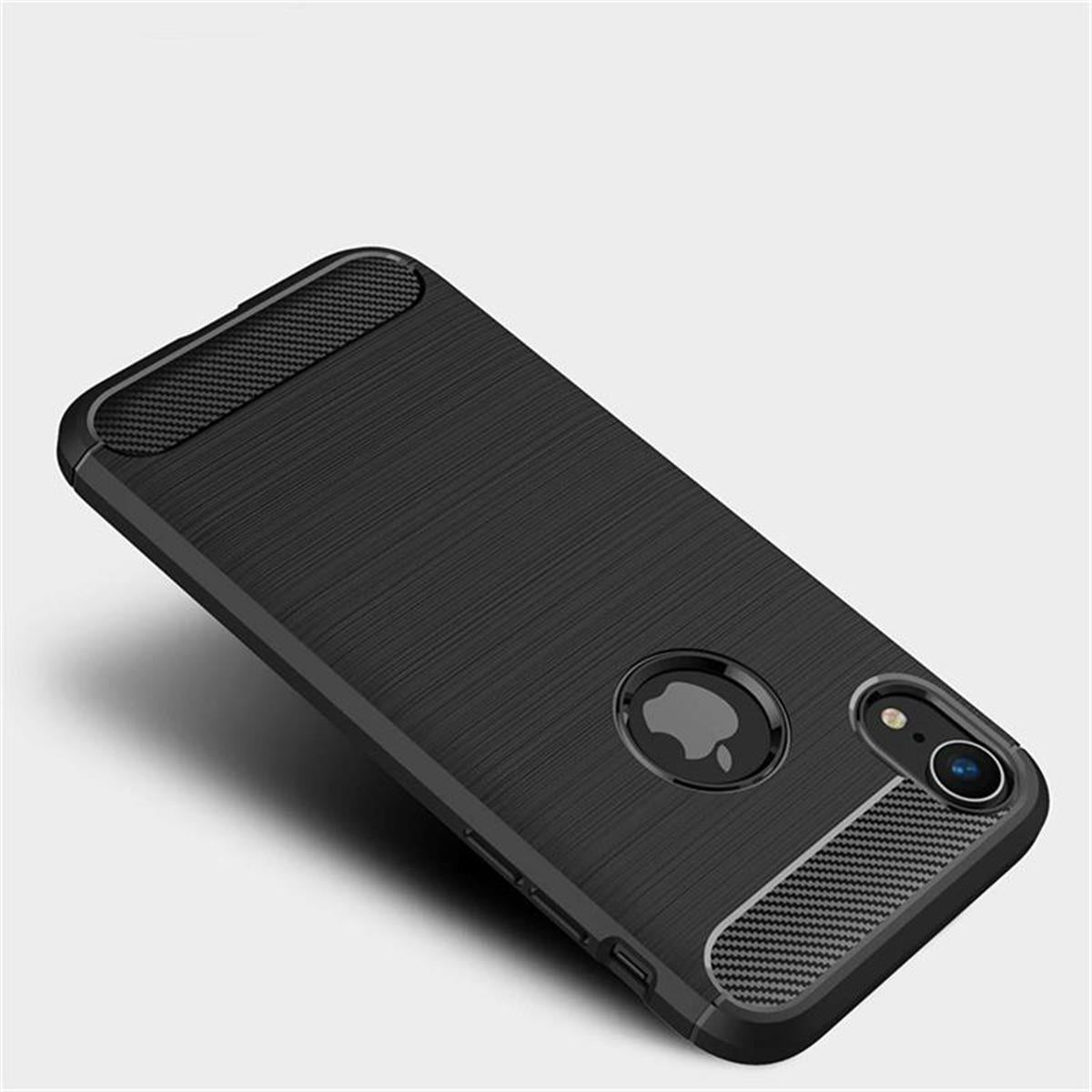 Hülle für Apple iPhone XR Handyhülle Case Cover Silikonhülle Bumper Carbonfarben