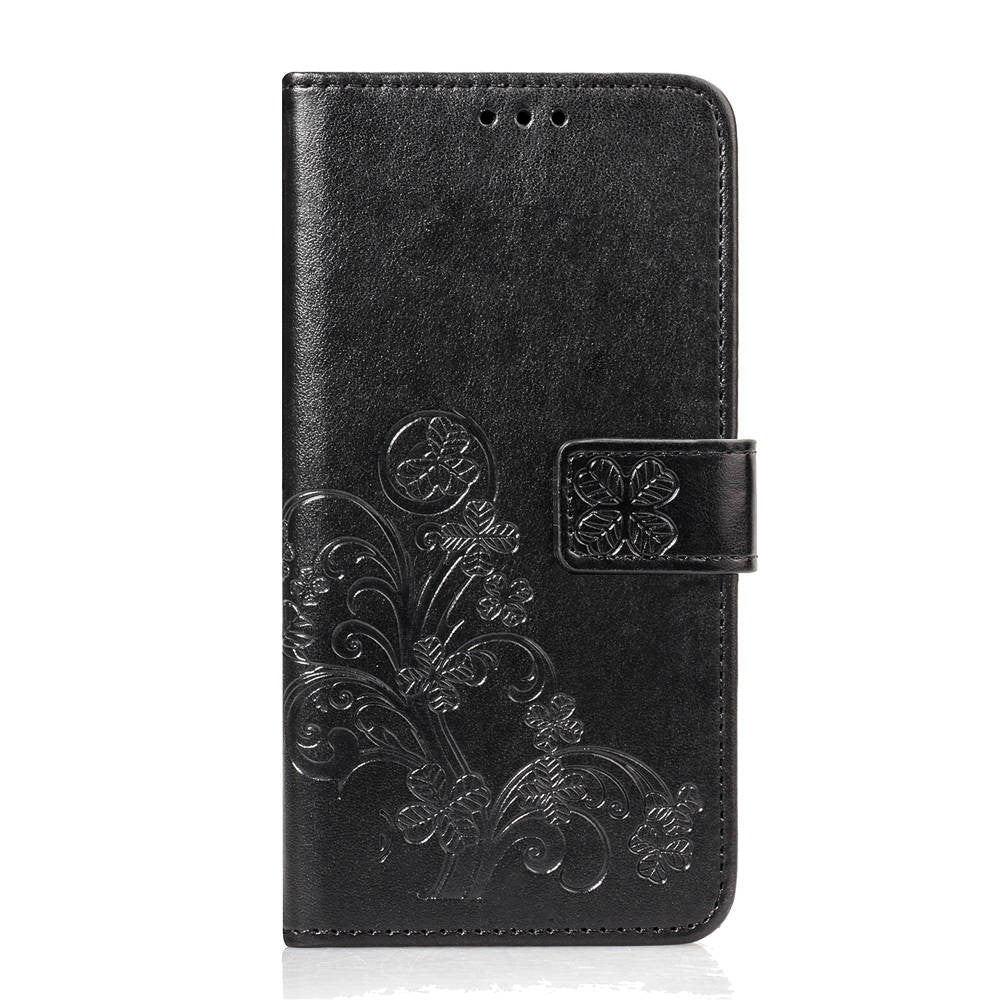 Hülle für Apple iPhone XR Handyhülle Flip Case Cover Tasche Motiv Blumen Schwarz