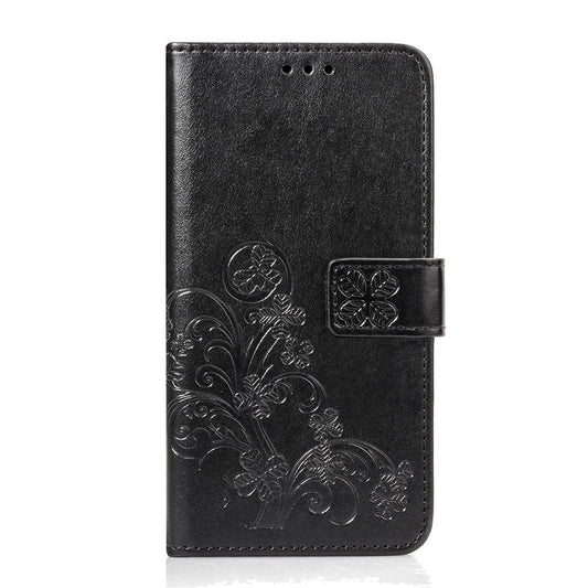 Hülle für Apple iPhone XR Handyhülle Flip Case Cover Tasche Motiv Blumen Schwarz