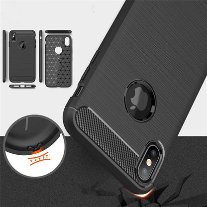 Hülle für Apple iPhone Xs Max Handyhülle Cover Case Schutzhülle Carbonfarben