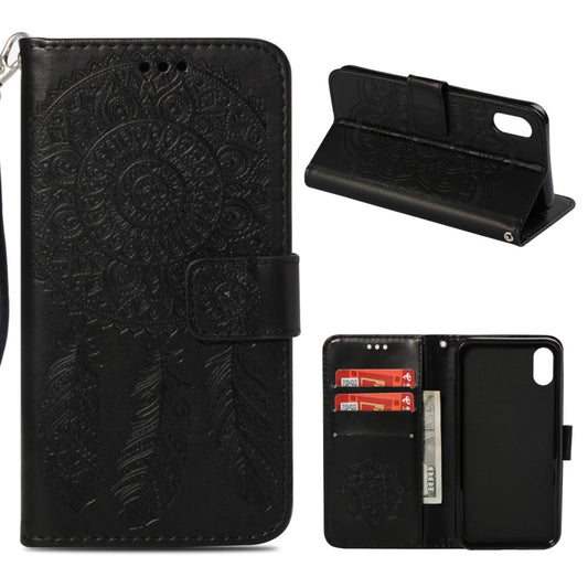 Hülle für Apple iPhone Xs Max Handyhülle Flip Case Cover Traumfänger Schwarz