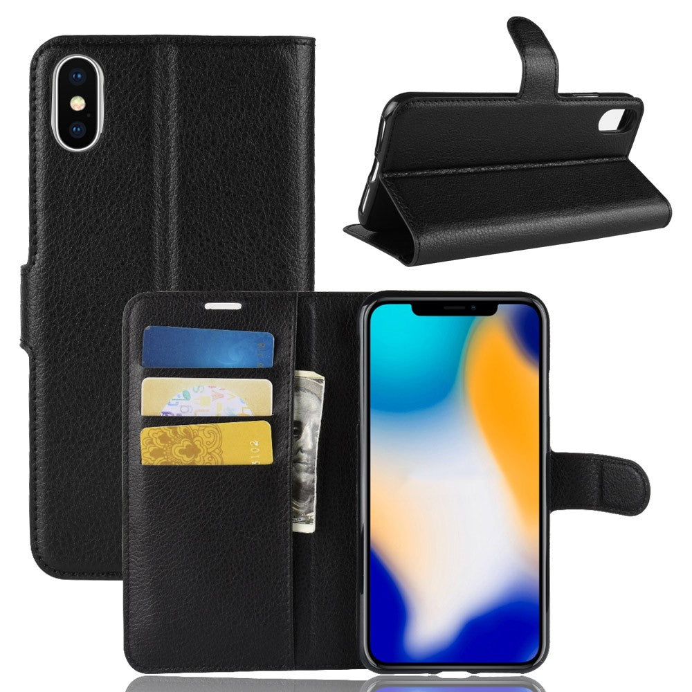 Hülle für Apple iPhone Xs Max Handyhülle Flip Case Tasche Cover Etui Schwarz