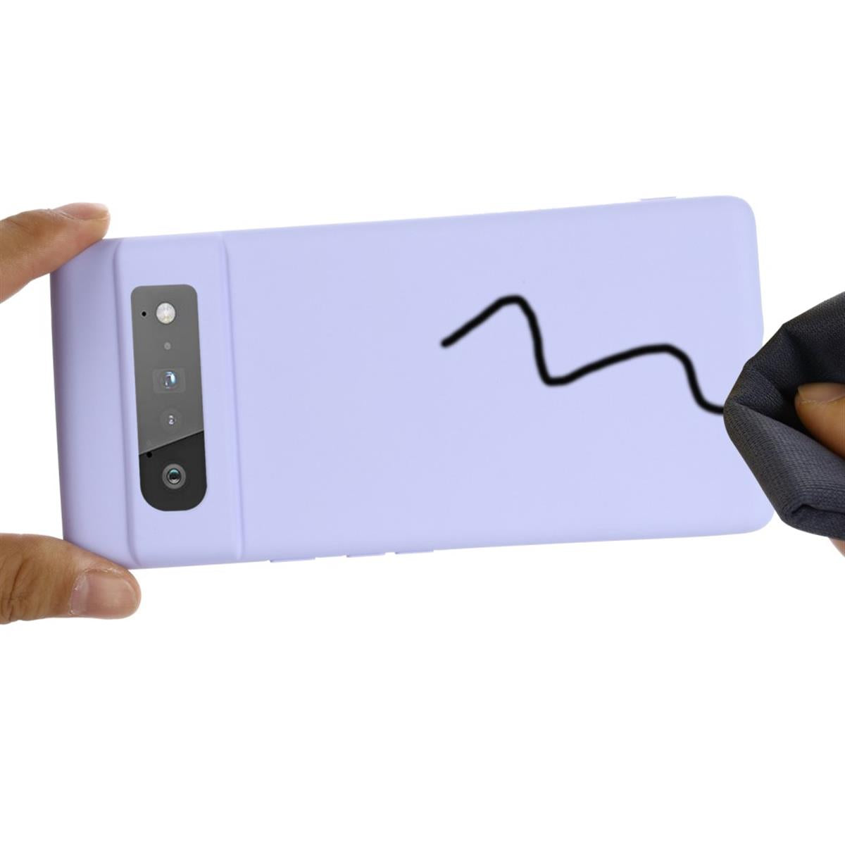Hülle für Google Pixel 6 Pro Handyhülle Silikon Case Cover Bumper Matt Flieder
