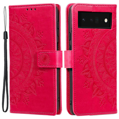 Hülle für Google Pixel 6 Pro Handyhülle Tasche Flip Case Cover Etui Mandala Pink