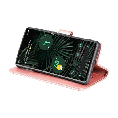 Hülle für Google Pixel 6 Pro Handyhülle Tasche Flip Case Cover Mandala Rosegold