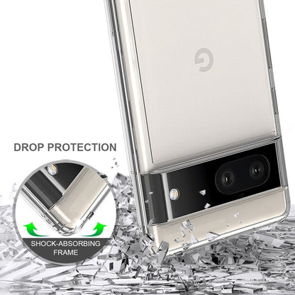 Hülle für Google Pixel 7 Handyhülle Case Hybrid Silikon Bumper Cover klar
