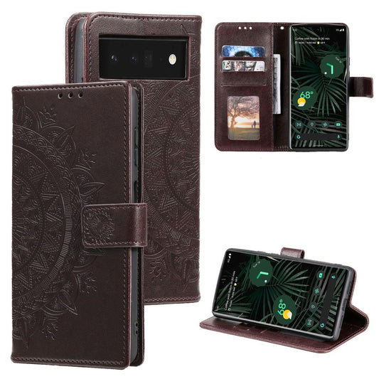 Hülle für Google Pixel 7 Handyhülle Flip Case Cover Schutzhülle Mandala Braun
