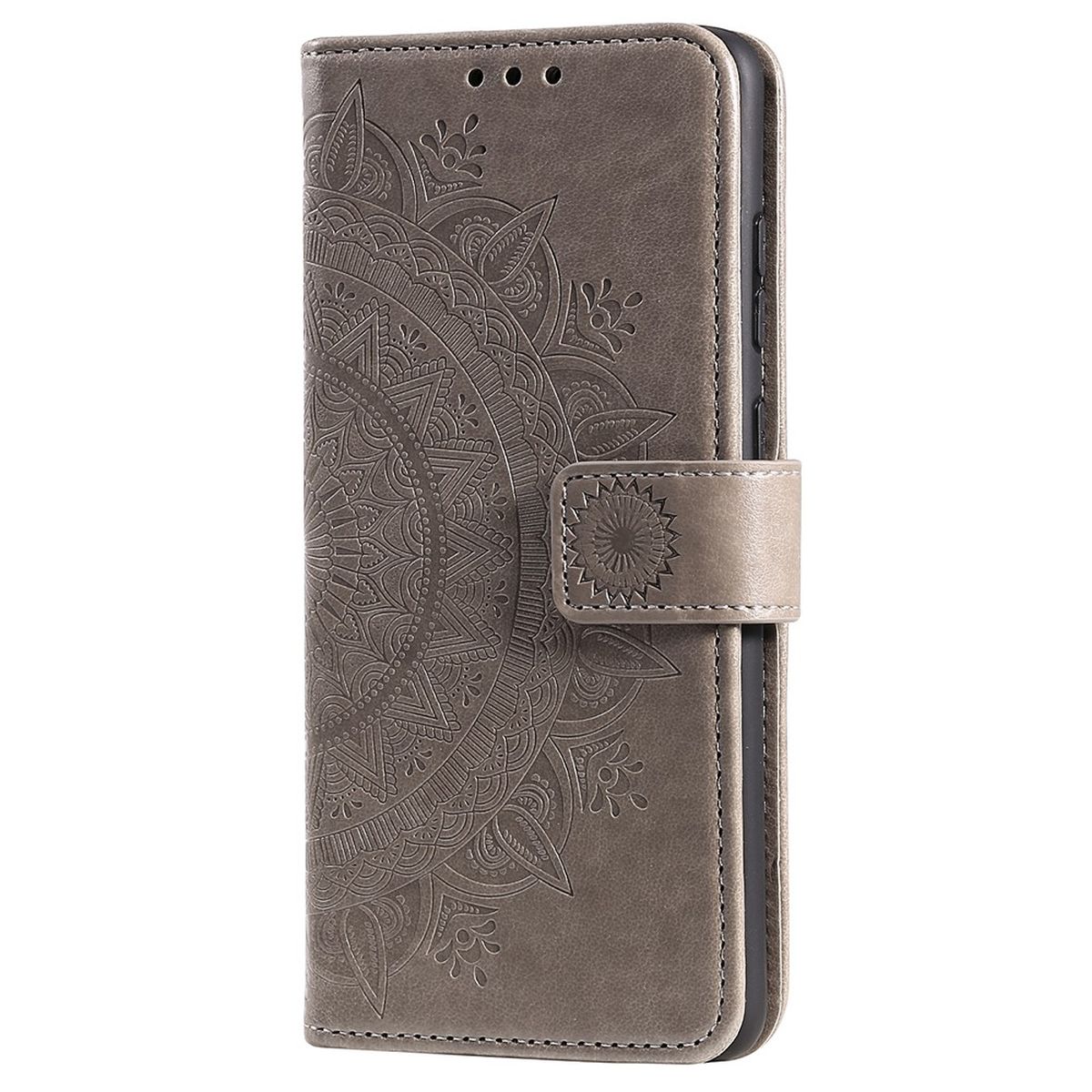 Hülle für Google Pixel 7 Handyhülle Flip Case Cover Schutzhülle Mandala Grau