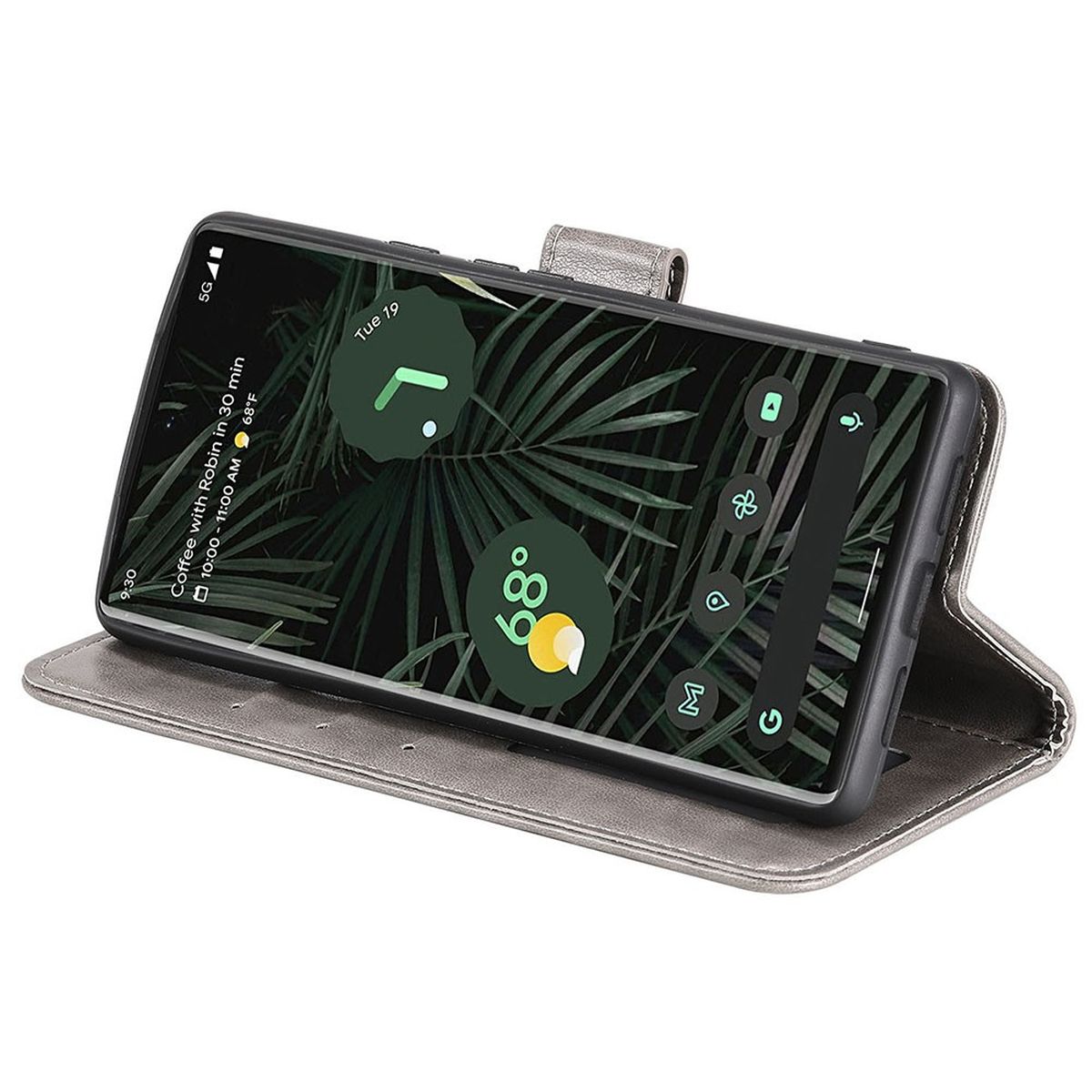 Hülle für Google Pixel 7 Handyhülle Flip Case Cover Schutzhülle Mandala Grau