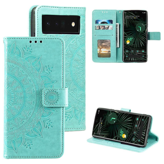 Hülle für Google Pixel 7 Handyhülle Flip Case Cover Schutzhülle Mandala Grün