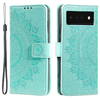 Hülle für Google Pixel 7 Handyhülle Flip Case Cover Schutzhülle Mandala Grün