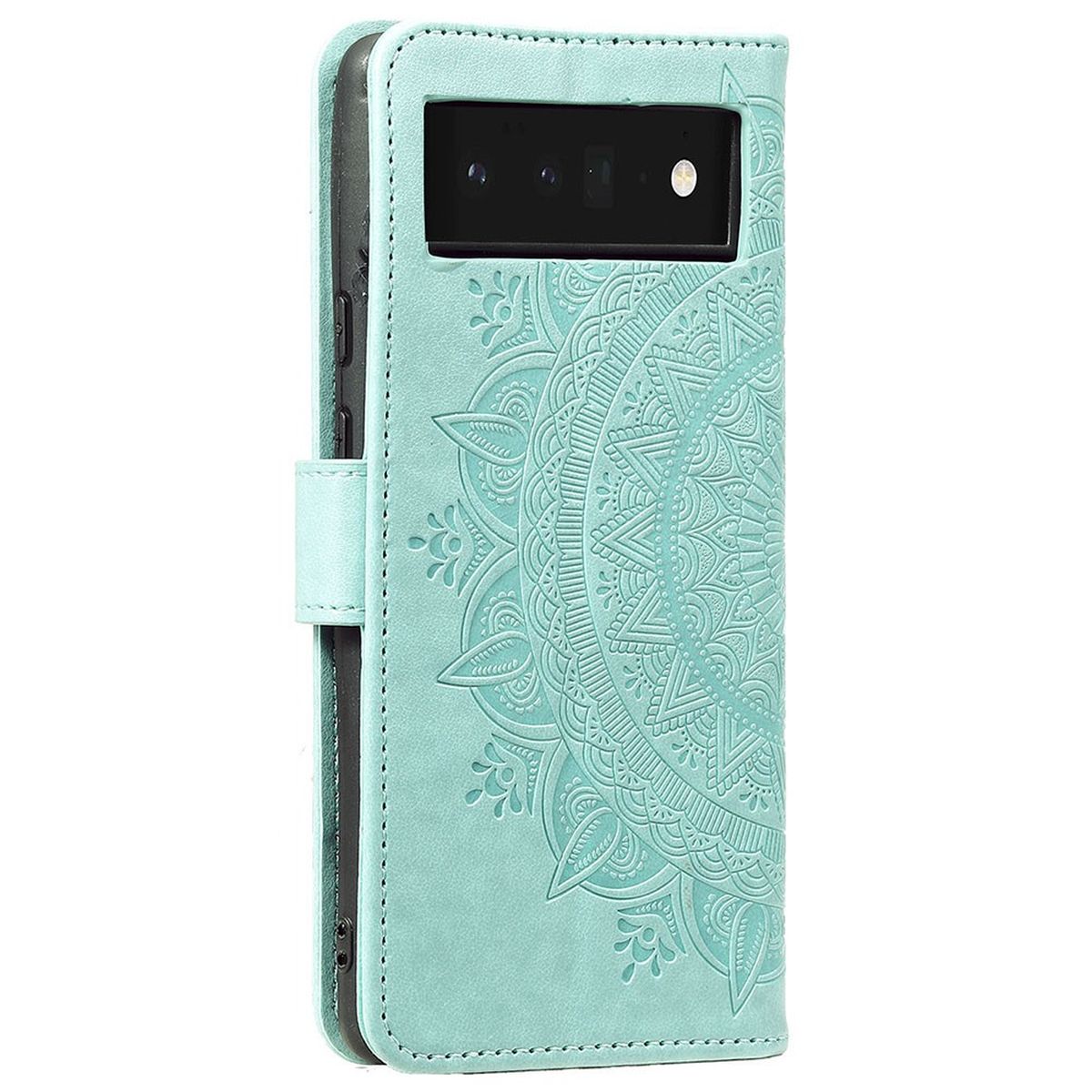 Hülle für Google Pixel 7 Handyhülle Flip Case Cover Schutzhülle Mandala Grün