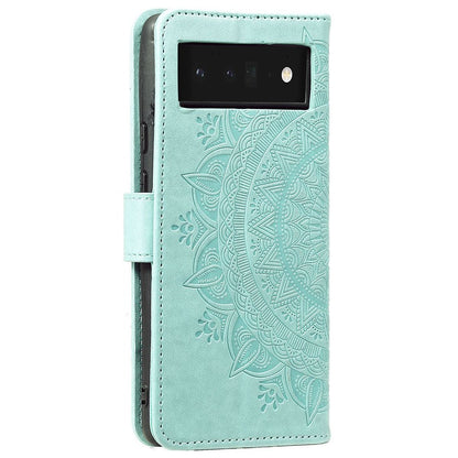 Hülle für Google Pixel 7 Handyhülle Flip Case Cover Schutzhülle Mandala Grün