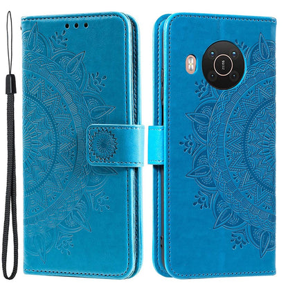 Hülle für Nokia X10/X20 Handyhülle Flip Case Cover Schutzhülle Etui Mandala Blau