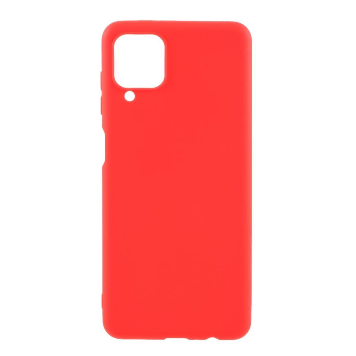 Hülle für Samsung Galaxy A12/M12 Handyhülle Silikon Case Cover Bumper Matt Rot