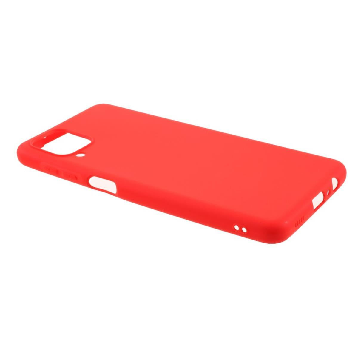 Hülle für Samsung Galaxy A12/M12 Handyhülle Silikon Case Cover Bumper Matt Rot