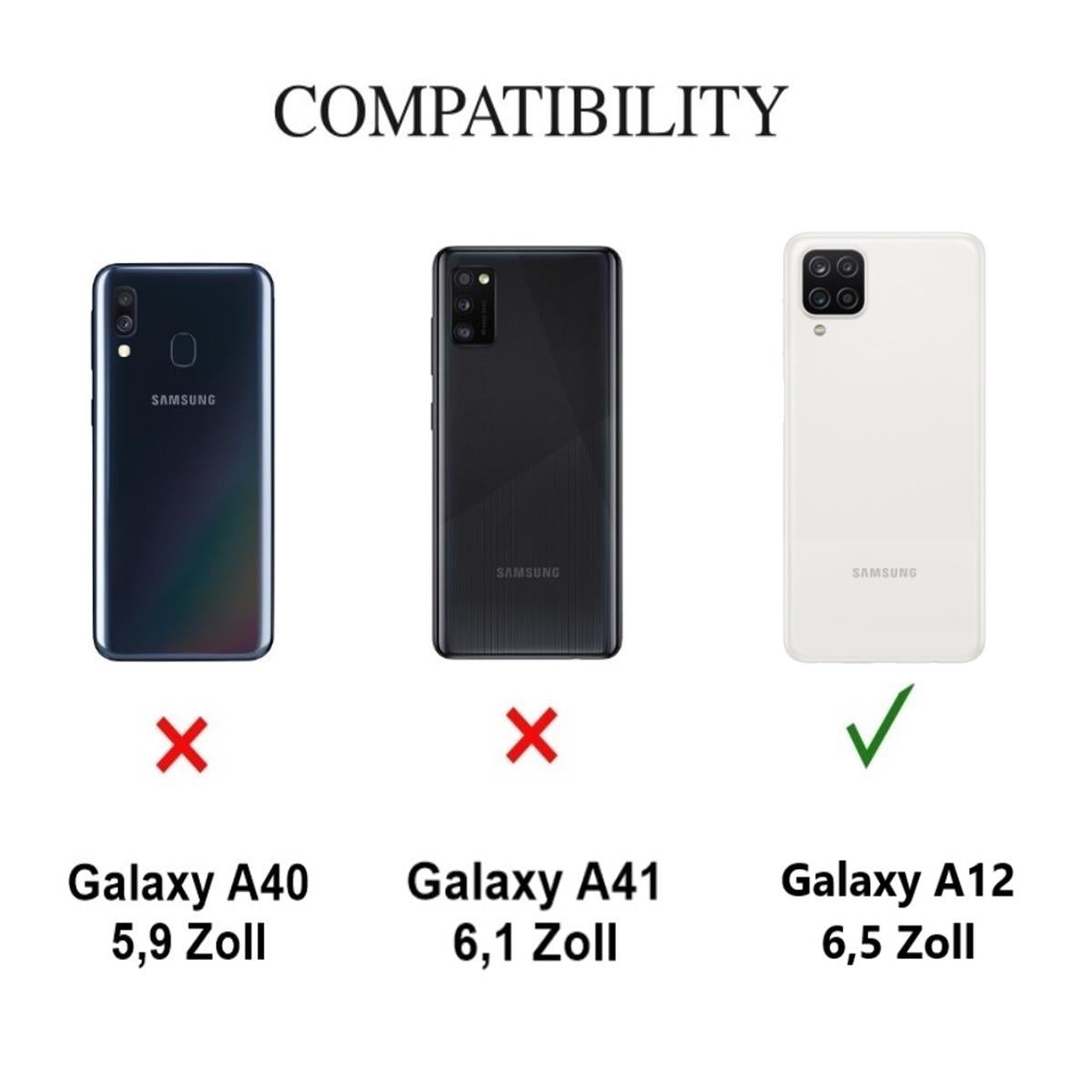 Hülle für Samsung Galaxy A12/M12 Handyhülle Silikon Case Cover Bumper Matt Rot