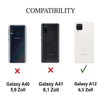 Hülle für Samsung Galaxy A12/M12 Handyhülle Silikon Case Cover Bumper Matt Rot