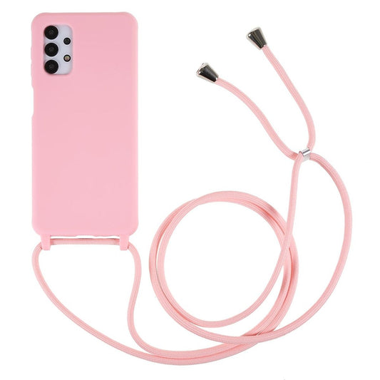 Hülle für Samsung Galaxy A13 4/5G/A04s Handy Silikon Case Handykette Schnur Rosa