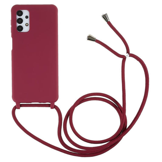 Hülle für Samsung Galaxy A13 4G/5G/A04s Handy Silikon Case Handykette Band Rot