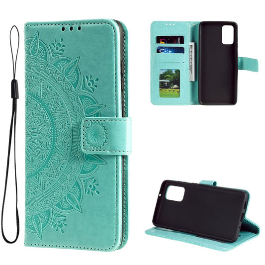 Hülle für Samsung Galaxy A13 5G/A04s Handyhülle Flip Case Tasche Mandala Grün