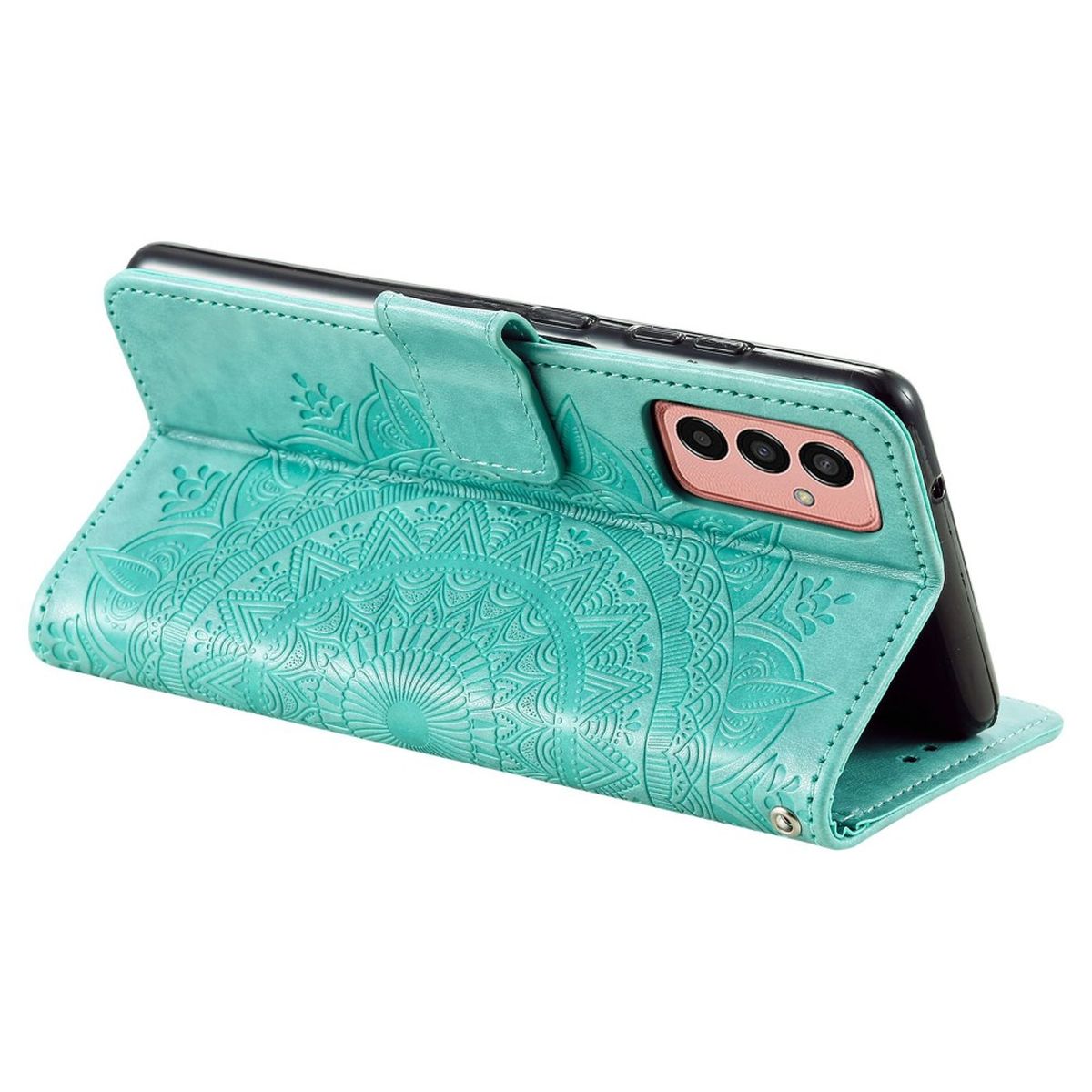 Hülle für Samsung Galaxy A14 4G/5G Handyhülle Flip Case Cover Etui Mandala Grün