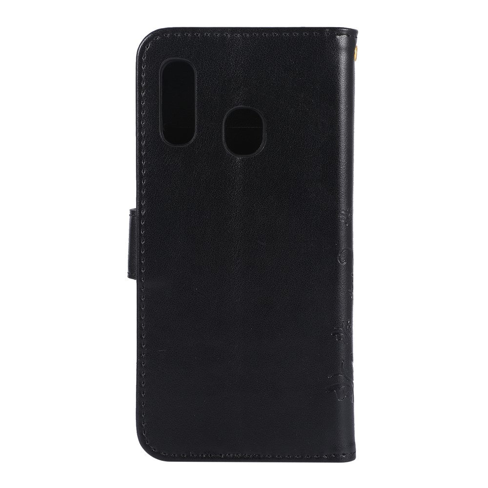 Hülle für Samsung Galaxy A20e Handyhülle Flip Case Schutz Tasche Schmetterling Schwarz