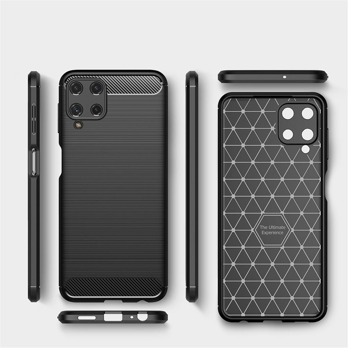 Hülle für Samsung Galaxy A22 4G Handyhülle Silikon Case Handy Cover Carbonfarben