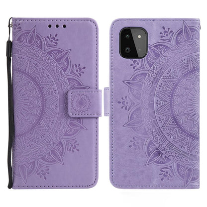 Hülle für Samsung Galaxy A22 5G Handyhülle Flip Case Cover Tasche Mandala Lila